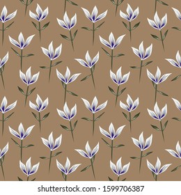 Tropical botanical Floral seamless Pattern  - It is a tropical floral pattern suitable for fashion prints, swimwear, backgrounds, websites, wallpaper, crafts