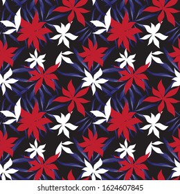 Tropical botanical Floral seamless Pattern for fashion prints, swimwear, backgrounds, websites, wallpaper, crafts