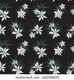 Tropical botanical Floral seamless Pattern for fashion prints, swimwear, backgrounds, websites, wallpaper, crafts