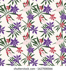 Tropical botanical Floral seamless Pattern for fashion prints, swimwear, backgrounds, websites, wallpaper, crafts