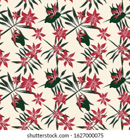 Tropical botanical Floral seamless Pattern for fashion prints, swimwear, backgrounds, websites, wallpaper, crafts