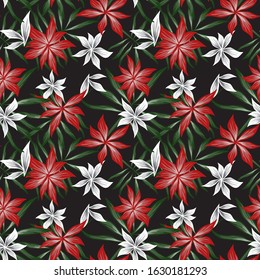 Tropical botanical Floral seamless Pattern for fashion prints, swimwear, backgrounds, websites, wallpaper, crafts