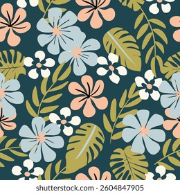  Tropical Botanical Floral Seamless Pattern 
