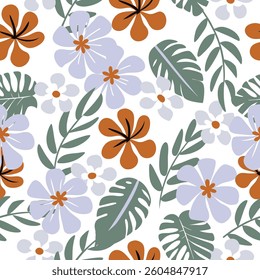  Tropical Botanical Floral Seamless Pattern 