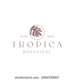 Tropical Botanical Logo Design Vektorgrafik