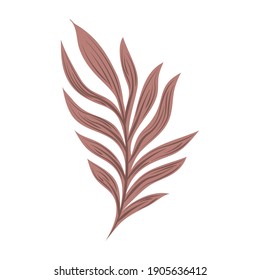 tropical branch foliage leaves nature abstract style icon vector illustration
