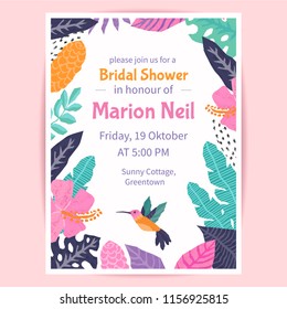 Tropical bridal shower template