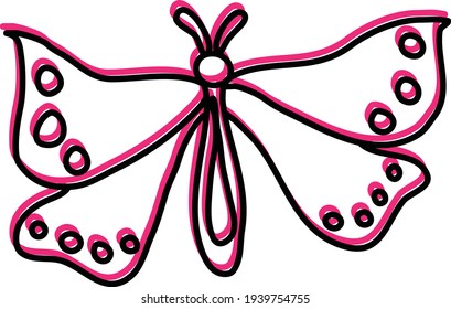 Tropical butterfly , illustration, vector on a white background