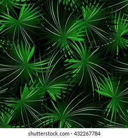 Tropical cabbage palm in a seamless pattern .