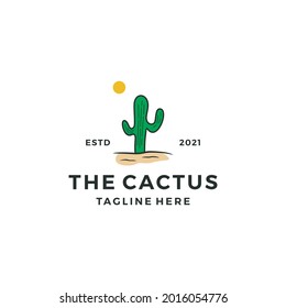 ilustración vectorial del diseño del logo de cactus tropicales