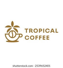 design de logotipo minimalista plano café tropical