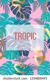 Tropical card with exotic leaves