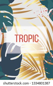 Tropical card with exotic leaves