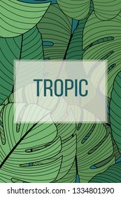 Tropical card with exotic leaves