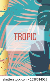 Tropical card with exotic leaves