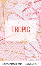 Tropical card with exotic leaves