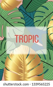 Tropical card with exotic leaves