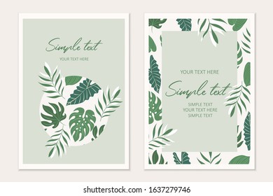 Tropical  card template. Tropical background