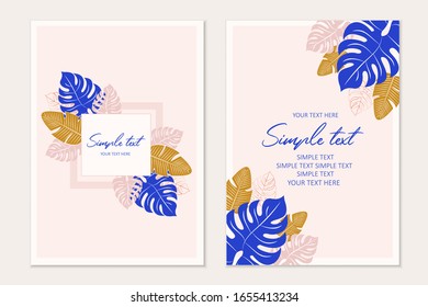 Tropical  card template. Tropical background