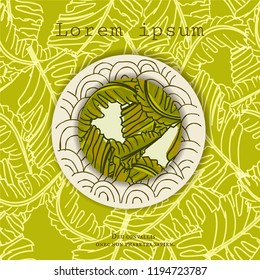 Tropical card Template Design with frame