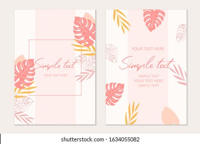 Tropical card template. Invitation card template