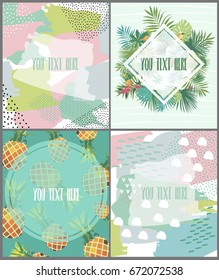 Tropical cards template. Vector illustration