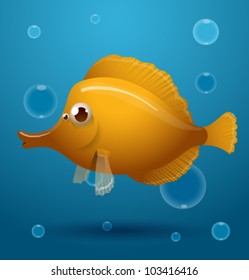 Tropical cartoon fish, vector 2