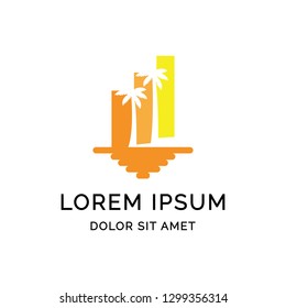 tropical chart logo template design
