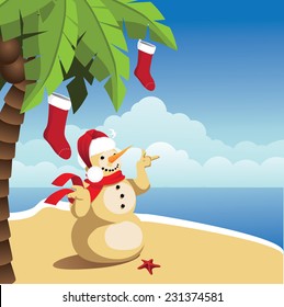 Tropical Christmas Background. EPS 10 vector illustration.