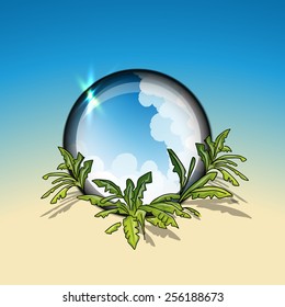 Tropical circle frame, vector illustration for your design, eps10 5 layers easy editable