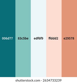 Tropical Coastal Color Palette – Teal, Coral, and Soft Pastels for Modern Design (EPS File)
