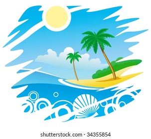 Tropical Coastline Emblem