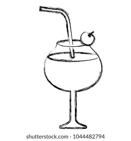 tropical cocktail in cup
