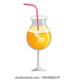 tropical cocktail in cup
