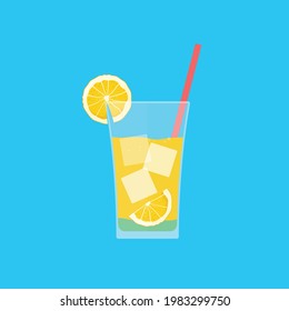Tropical cocktail cup drink flat illustration