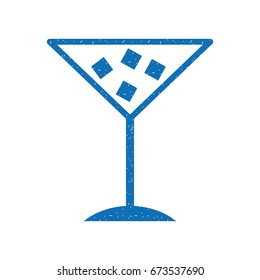 tropical cocktail cup with ice cubes