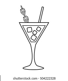 tropical cocktail cup isolated icon vector illustration design