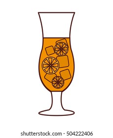 tropical cocktail cup isolated icon vector illustration design