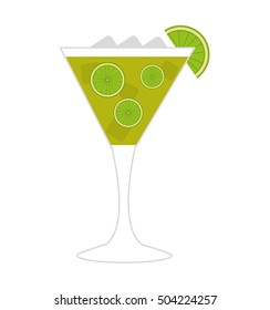 tropical cocktail cup isolated icon vector illustration design