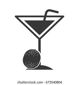 tropical cocktail cup with straw