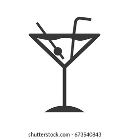 tropical cocktail cup with straw