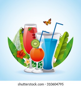 tropical cocktail design, vector illustration eps10 graphic 