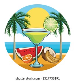 tropical cocktail drink icon