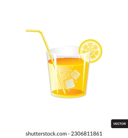 tropical cocktail drink vector icon