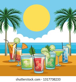 tropical cocktail drinks