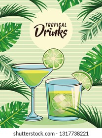 tropical cocktail drinks poster
