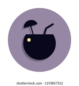 tropical cocktail icon in badge style. One of web collection icon can be used for UI, UX