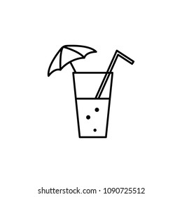 tropical cocktail icon. Element of travel icon for mobile concept and web apps. Thin line tropical cocktail icon can be used for web and mobile. Premium icon on white background