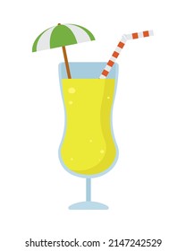 icono de cóctel tropical sobre fondo blanco