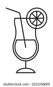 tropical cocktail icon on white background